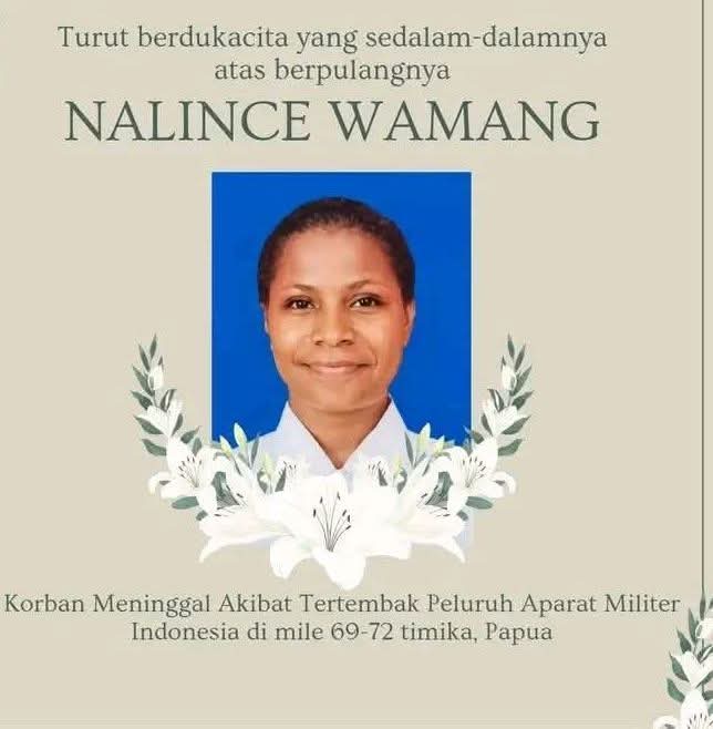 Berita Duka Nelince Wamang Meninggal Dunia Diduga Tertembak