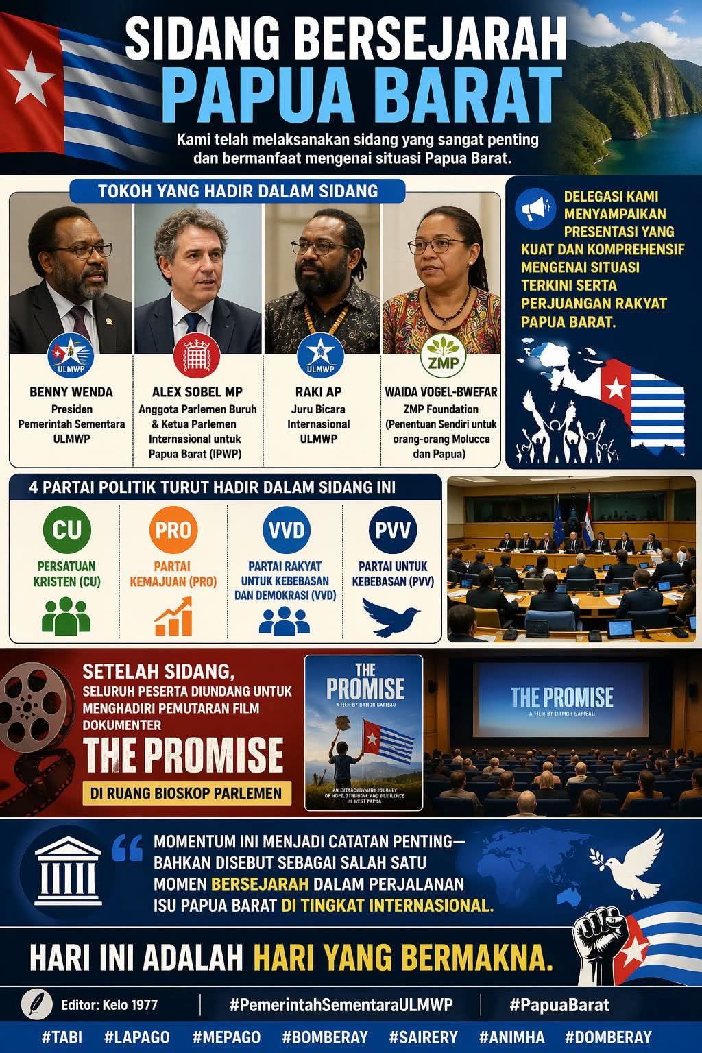 Delegasi Papua Barat Hadiri Sidang  untuk Perjuangan