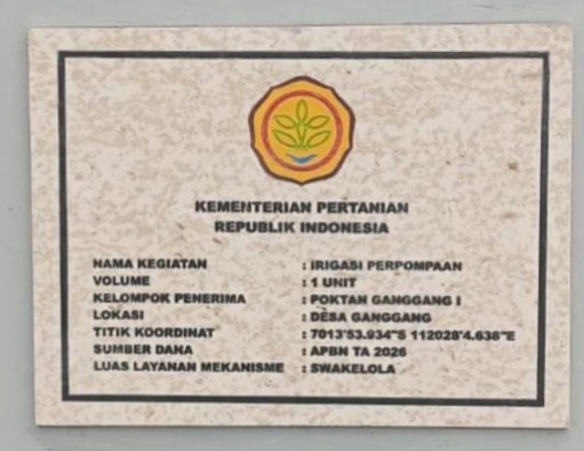Proyek IRPOM di Desa Ganggang Gresik Mencurigakan Perlu Diperiksa Segera